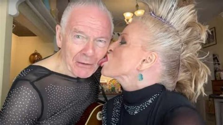 Toyah Willcox covers her nipples with black tape for raunchy version of Britney Spears hit Toxic
